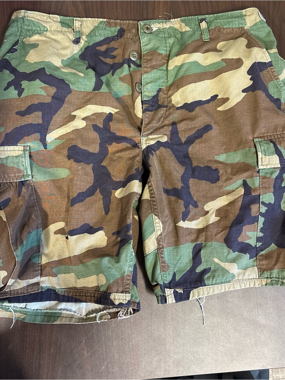 Men's Lightweight Camo Cargo Shorts - Green Woodland